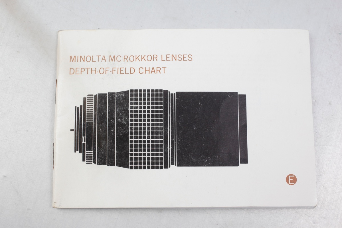 Minolta Mc Rokkor Lenses Depth of Field Chart Manual+English++Original+