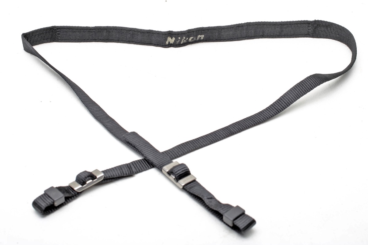 Nikon VIntage FE/FM/FM2/F3/F3Hp Black Thin Camera Strap w/Embossed tips