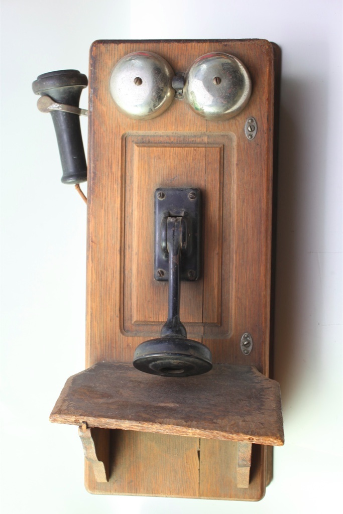 Western Electric Oak Wall Telephone EARLY Vintage 1913 Phone SET