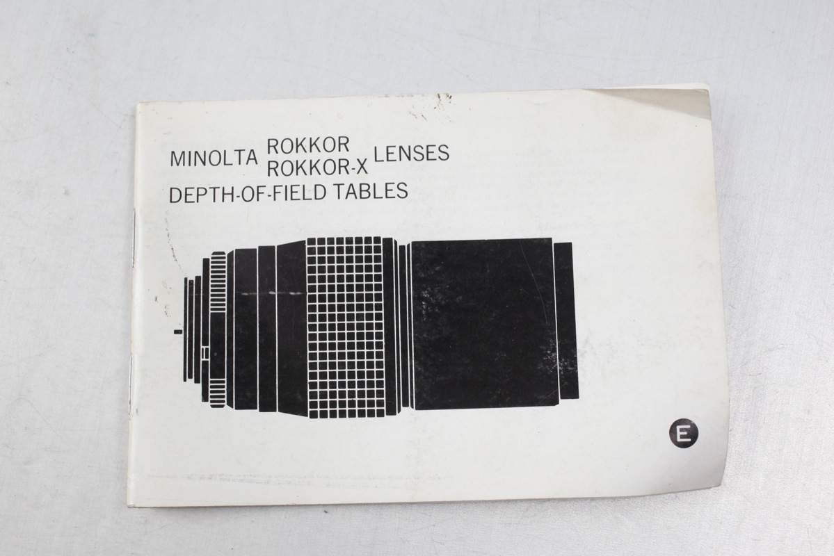 Depth Of Field Chart 16mm